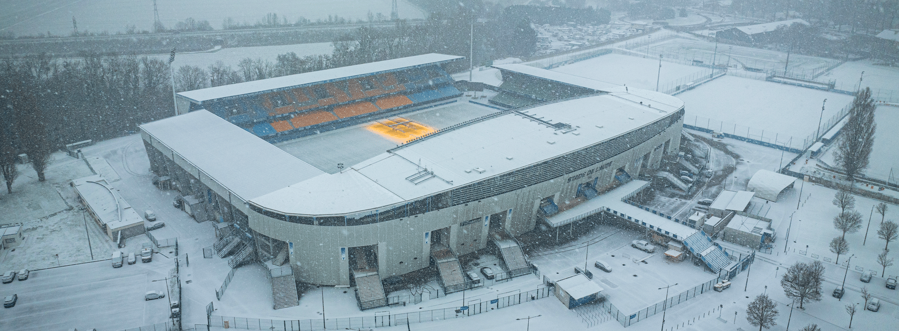 Le Stade de l'Aube sous la neige ! ⛄️